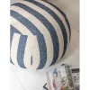 J-Line Pufa STRIPED 45 cm niebiesko biała