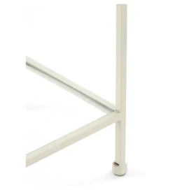 L&L Regał AINO 214 cm szklany kremowy