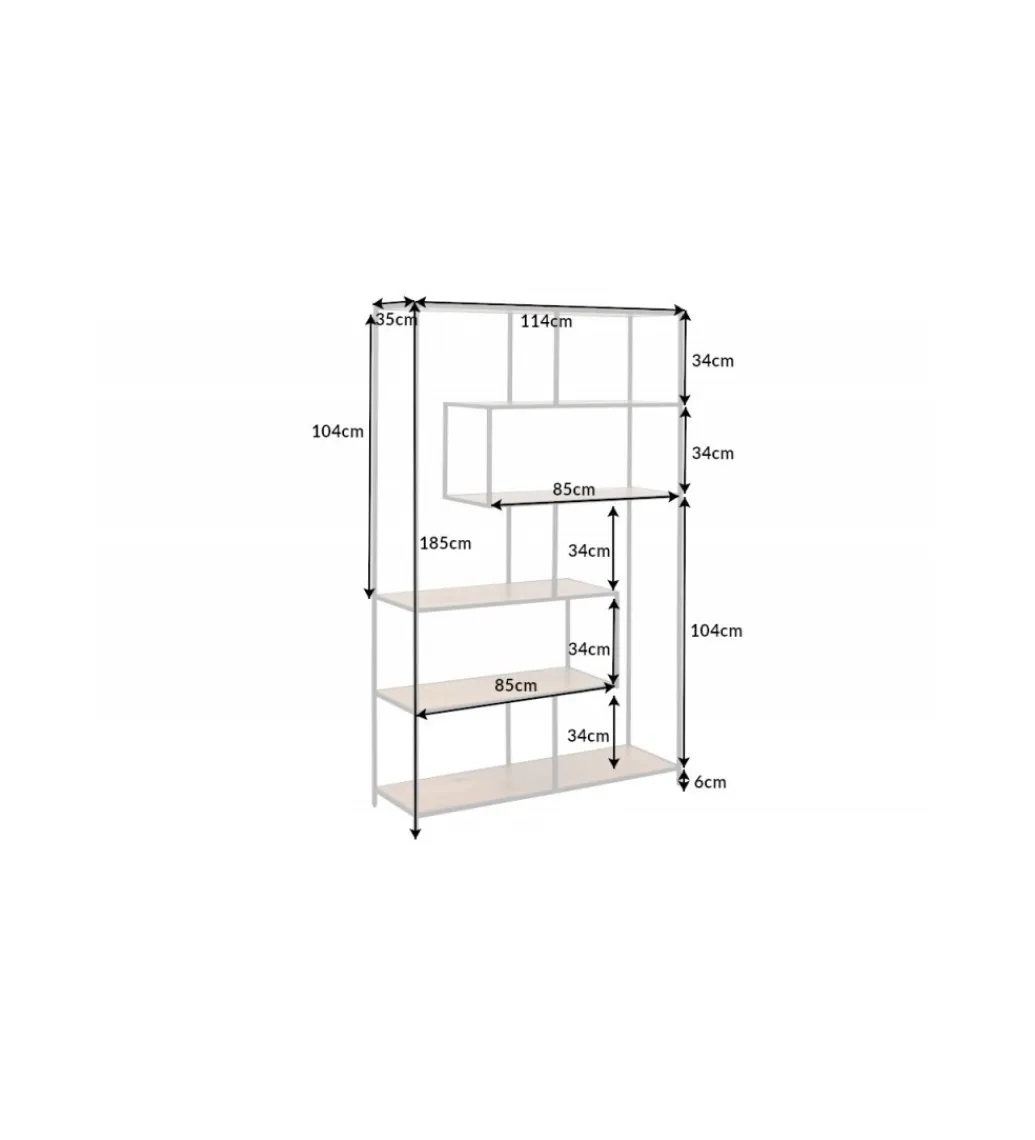 Invicta Interior Regał ALPERA 114 cm w optyce dębu