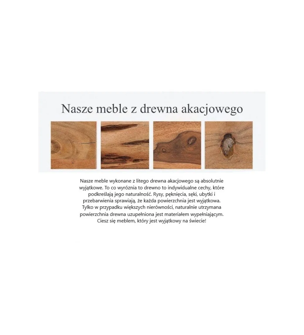 Invicta Interior - przedsprzedaż Regał ARKTYKA Mammut 85 cm drewno akacja
