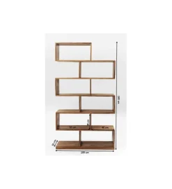 KARE Regał AUTHENTICO ZICK ZACK 100 x 180 cm naturalny drewno mango