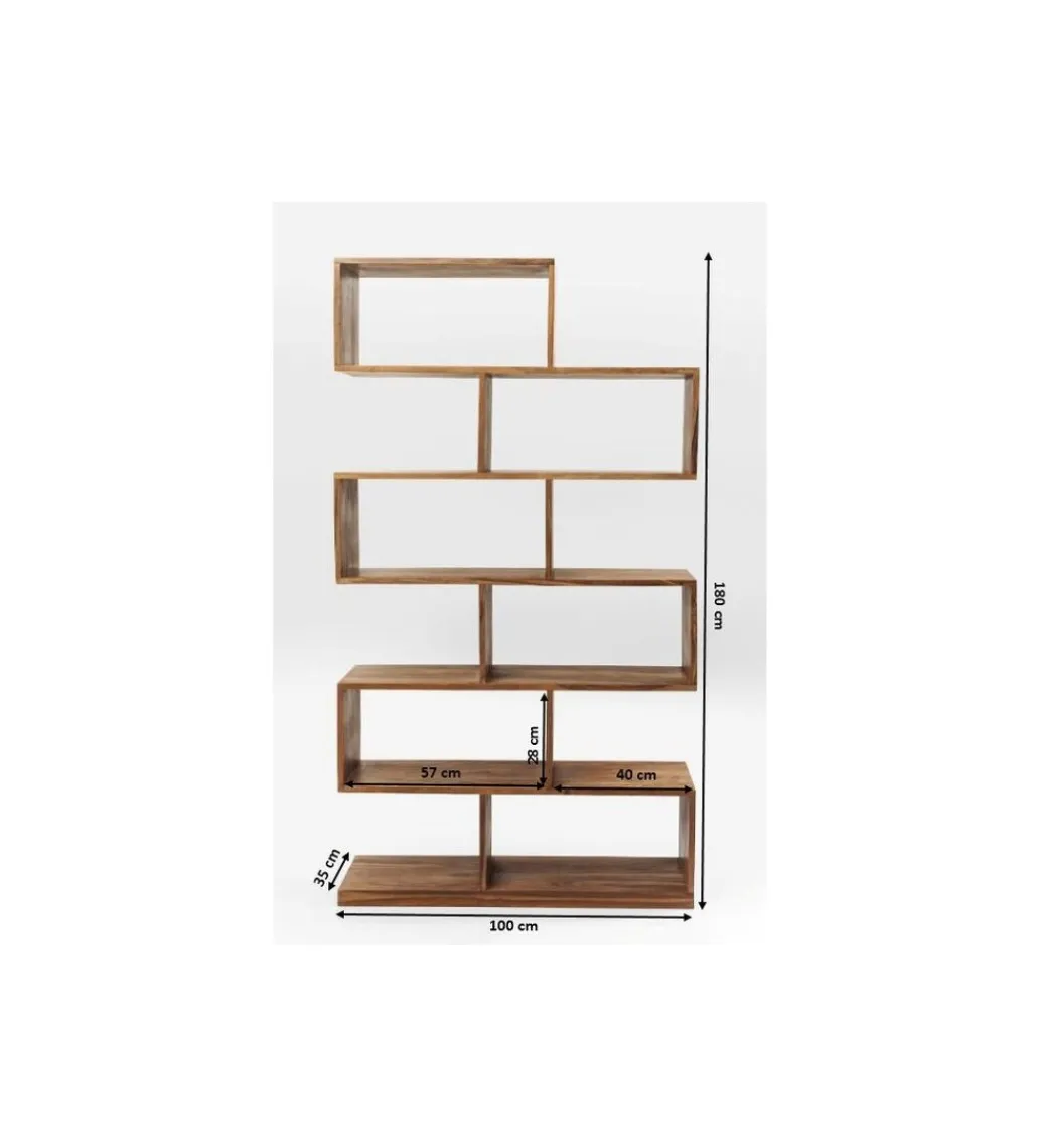 KARE Regał AUTHENTICO ZICK ZACK 100 x 180 cm naturalny drewno mango