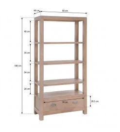 Zona-Design Regał COTTAGE 180 cm drewno sosny