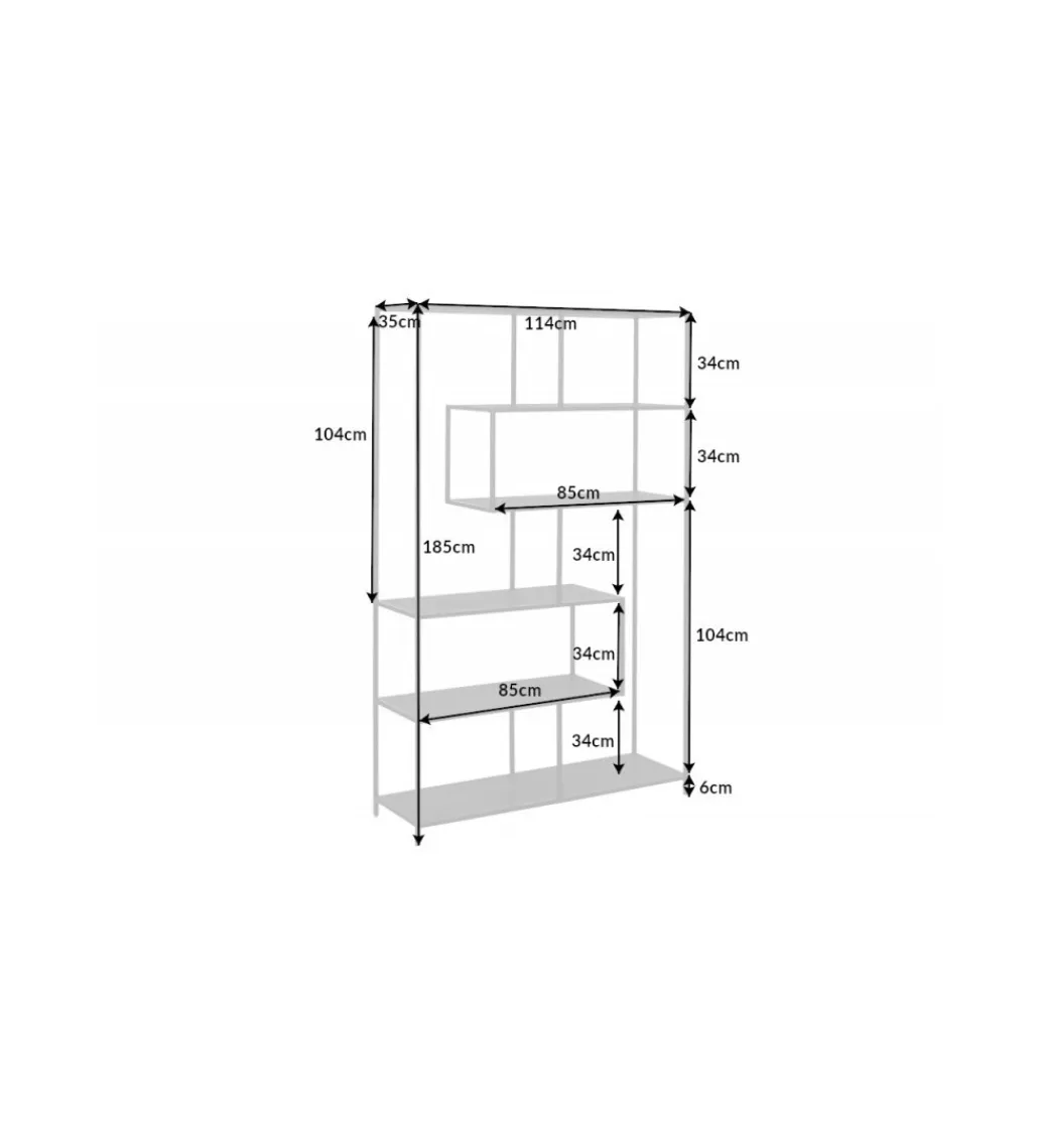 Invicta Interior Regał FONTERA 114 cm czarny