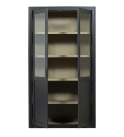 WOOOD Regał GUNNAR 217 cm drewno sosny czarny mat