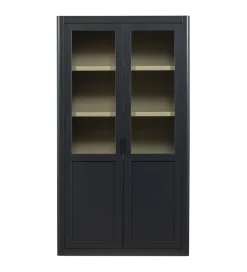 WOOOD Regał GUNNAR 217 cm drewno sosny czarny mat