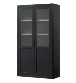 WOOOD Regał GUNNAR 217 cm drewno sosny czarny mat