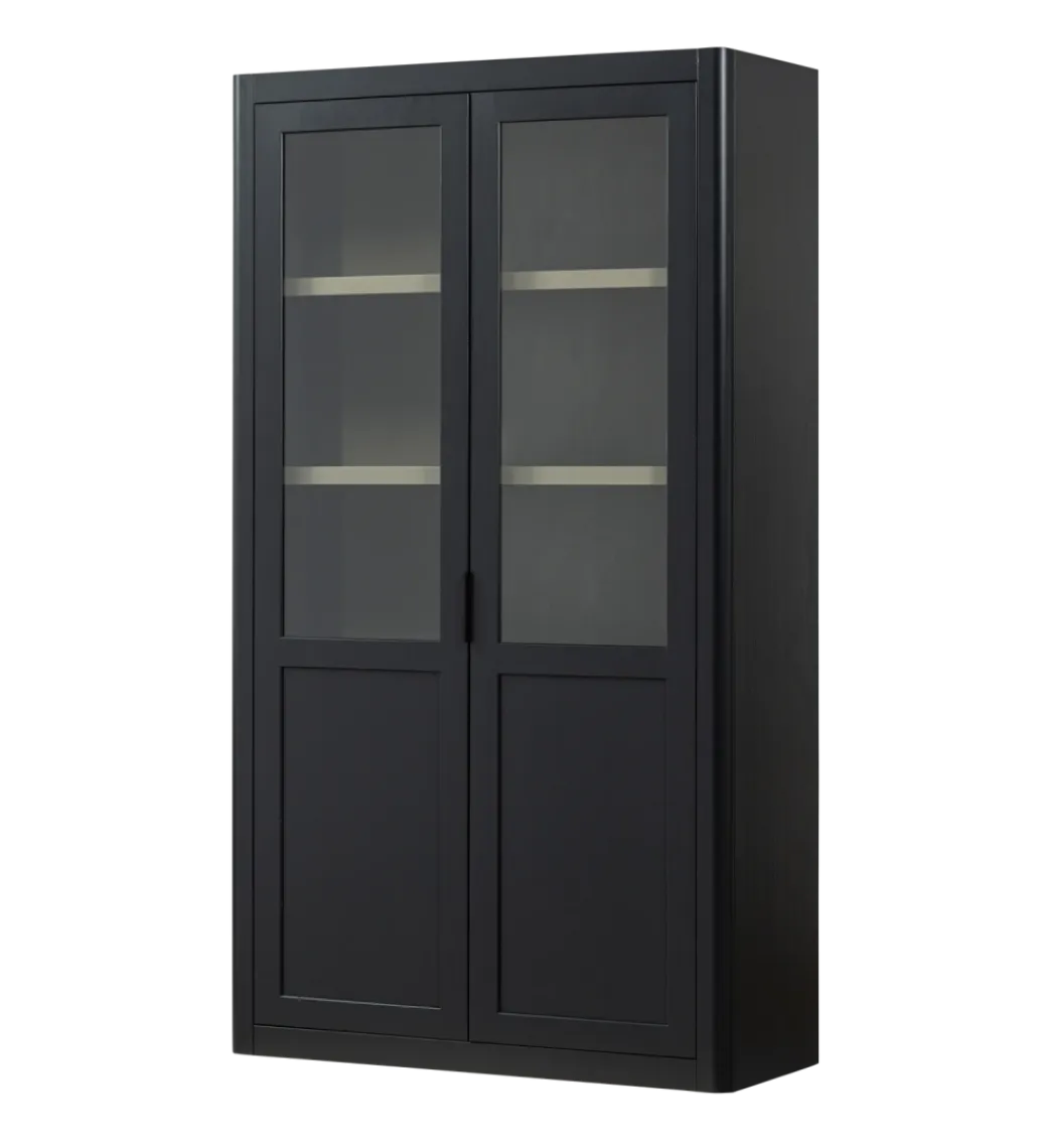 WOOOD Regał GUNNAR 217 cm drewno sosny czarny mat