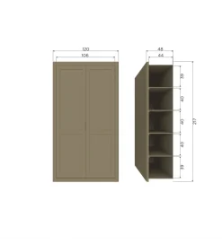 WOOOD Regał GUNNAR 217 x 120 cm czarny mat
