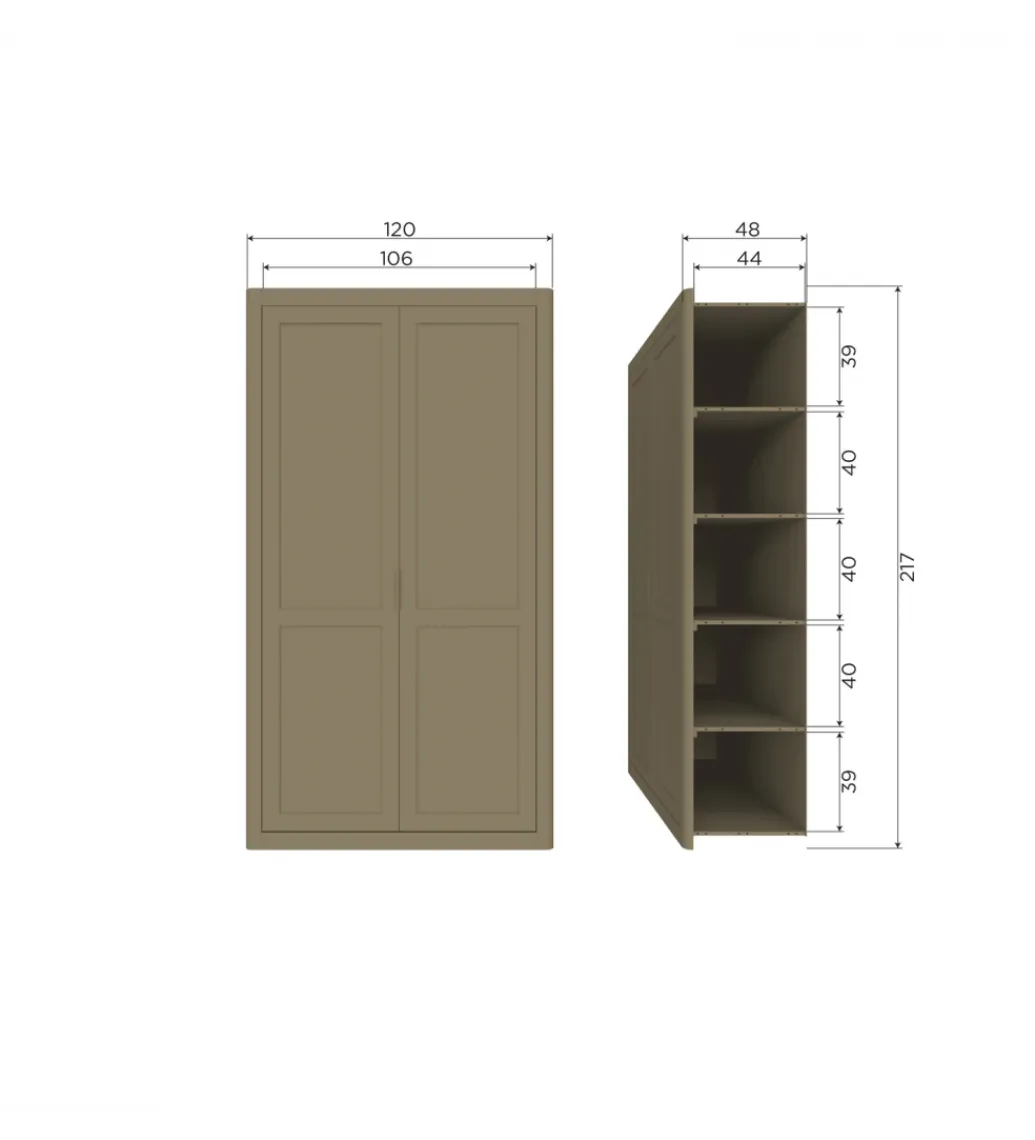 WOOOD Regał GUNNAR 217 x 120 cm czarny mat