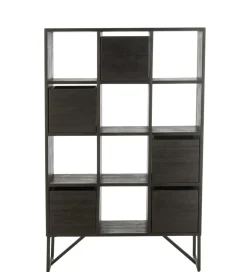 J-Line Regał HERTAB 158 cm drewno teak czarny