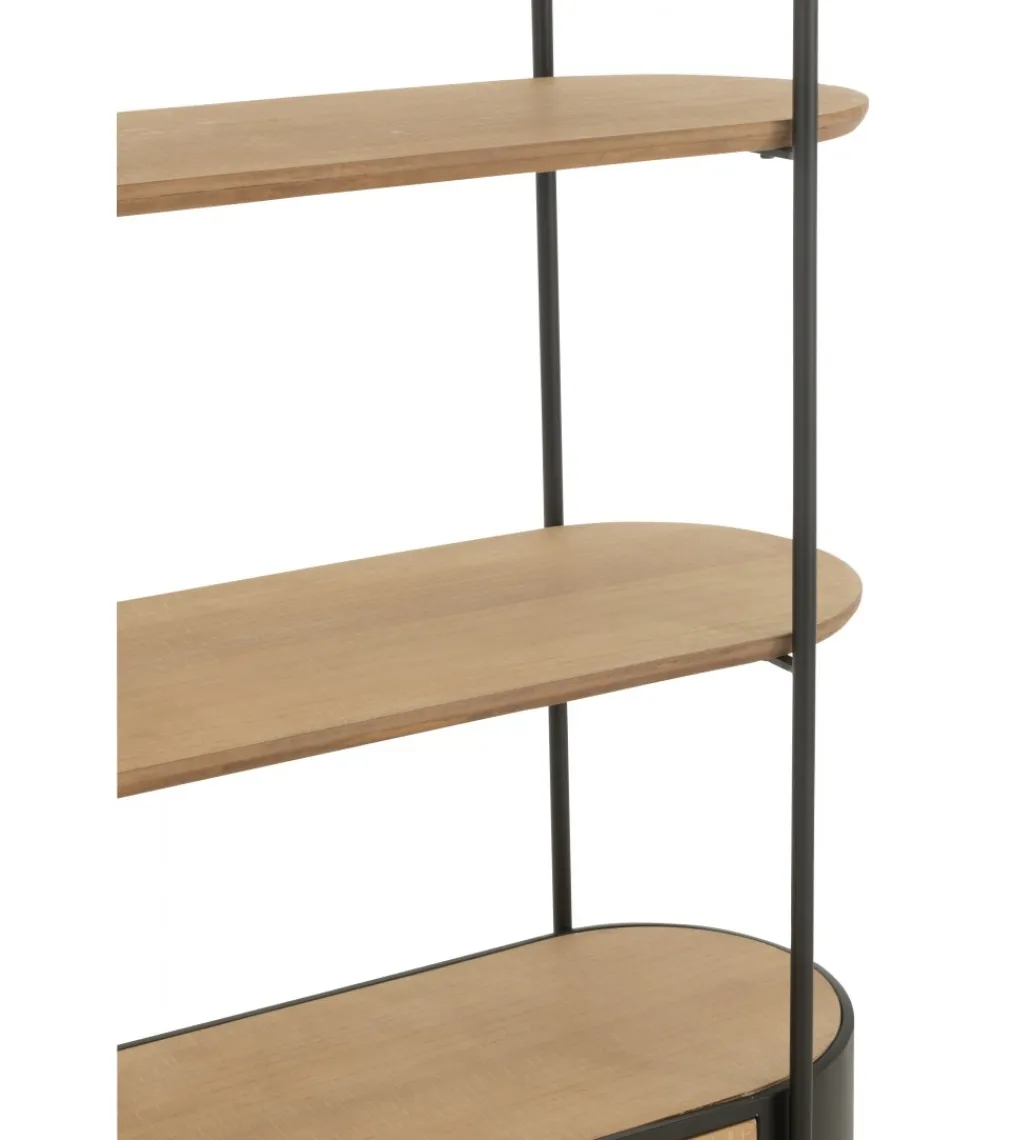 J-Line Regał IVY 173 cm naturalny czarny