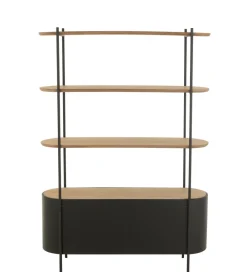 J-Line Regał IVY 173 cm naturalny czarny