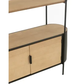 J-Line Regał IVY 173 cm naturalny czarny