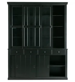 WOOOD Regał LAGOS 214 cm drewno sosny czarny