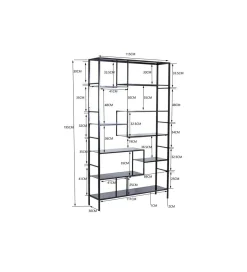 KARE Regał metalowy Loft  195 cm x 115 cm czarny