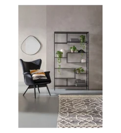 KARE Regał metalowy Loft  195 cm x 115 cm czarny