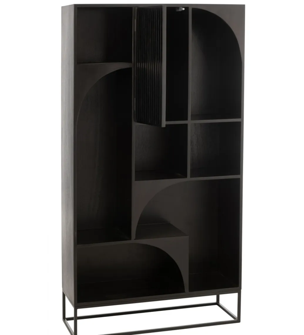 J-Line Regał MODE 168 cm drewno mango czarny