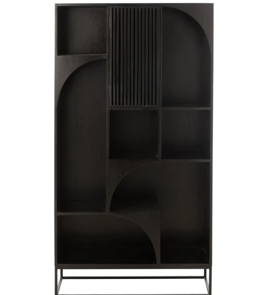 J-Line Regał MODE 168 cm drewno mango czarny