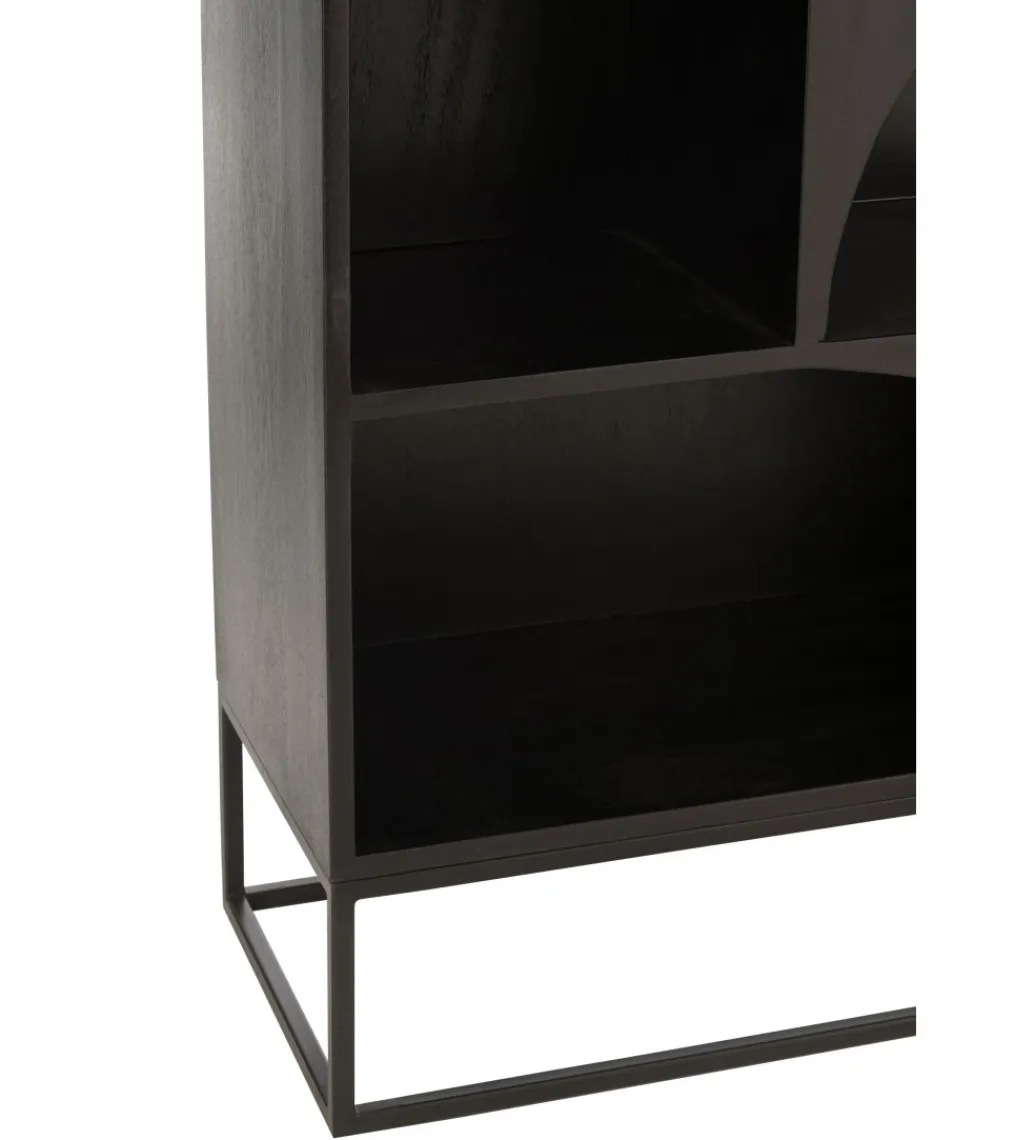 J-Line Regał MODE 168 cm drewno mango czarny