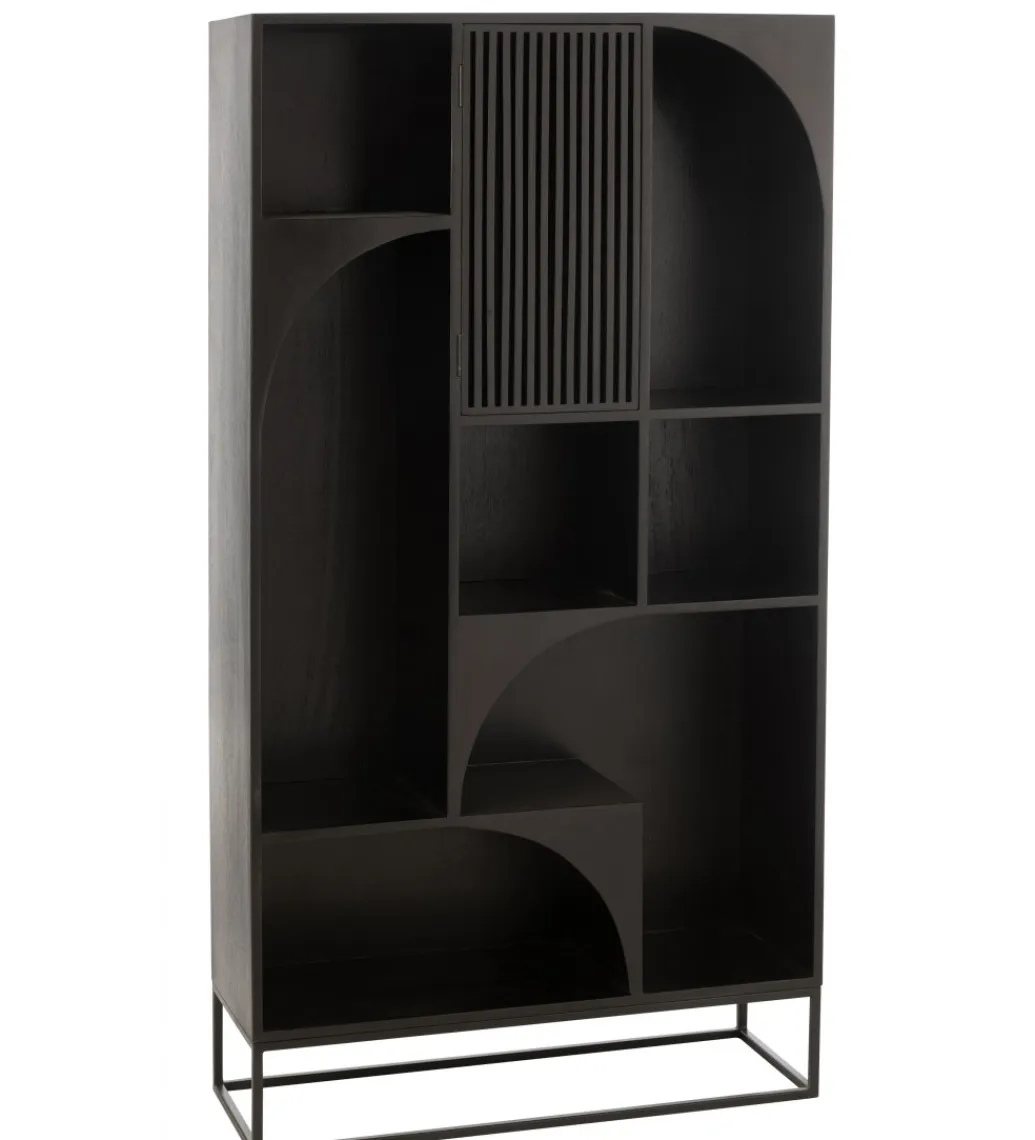 J-Line Regał MODE 168 cm drewno mango czarny