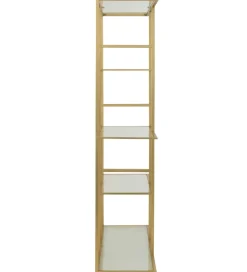 J-Line Regał RACKYN 180 cm złoty szklany
