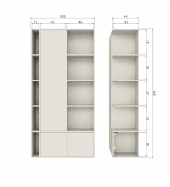 WOOOD Regał SETTLE 218 cm drewno sosny dust