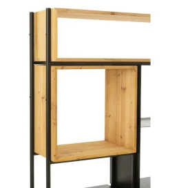 J-Line Regał TINA 110 cm x 185 cm drewno jodła czarny
