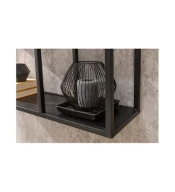 Invicta Interior Regał wiszący FONTERA 75 cm czarny