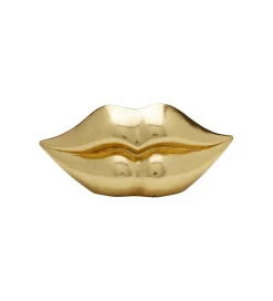 KDesign Skarbonka LIPS 13 cm złota