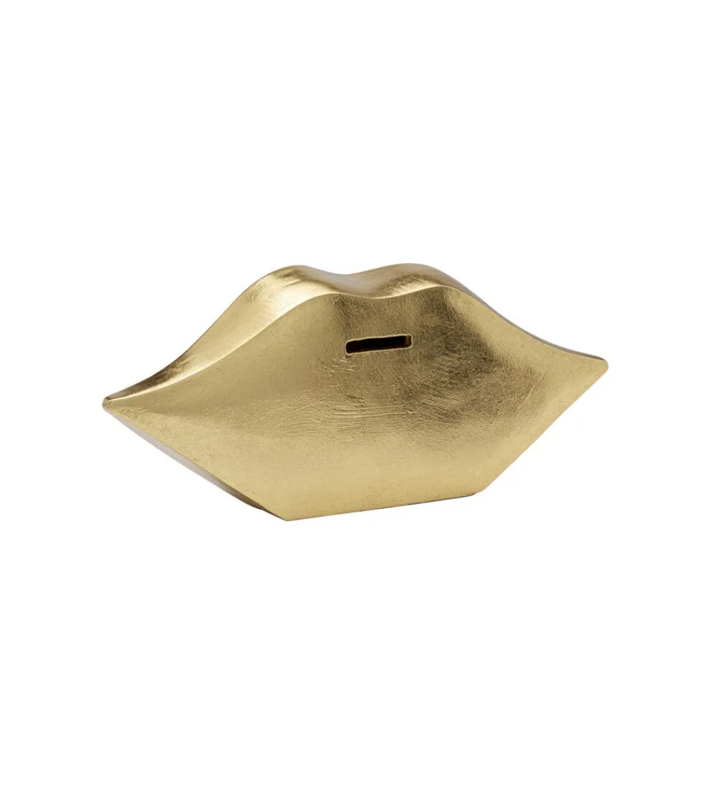 KDesign Skarbonka LIPS 13 cm złota