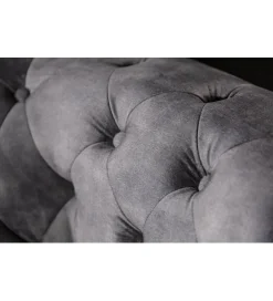 Invicta Interior Sofa ARIELLE Chesterfield 205 Cm szary aksamit