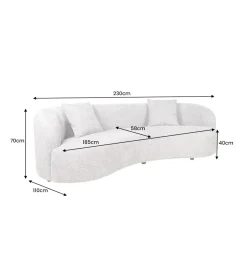Invicta Interior Sofa ATELIER 230 cm 3-osobowa bouclé beżowa