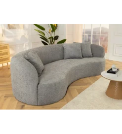 Invicta Interior Sofa ATELIER 230 cm 3 osobowa bouclé szary