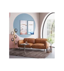 KDesign Sofa CALGARY 228 cm skórzana brązowa