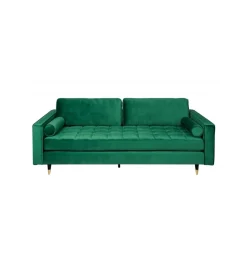 Invicta Interior Sofa CANIS velvet 220 cm szmaragdowo zielony aksamit