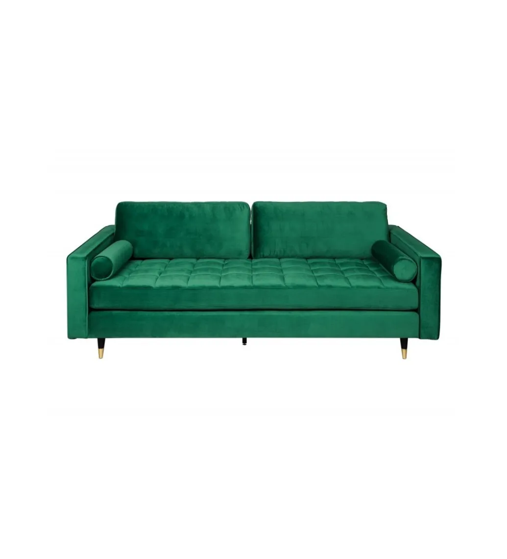 Invicta Interior Sofa CANIS velvet 220 cm szmaragdowo zielony aksamit