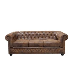 Invicta Interior Sofa Chesterfield 205 cm antyczny brąz