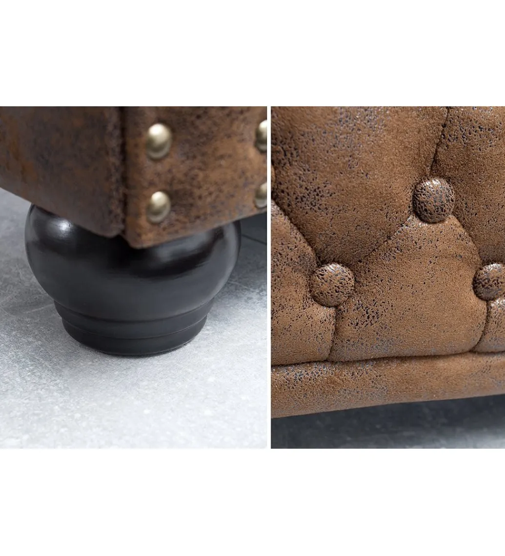 Invicta Interior Sofa Chesterfield 205 cm antyczny brąz