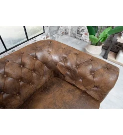 Invicta Interior Sofa Chesterfield 205 cm antyczny brąz