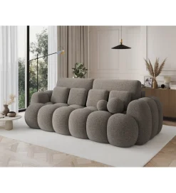 ZDLINNEO Sofa COTTONN 256 cm z funkcją spania popielaty tkanina royal 20