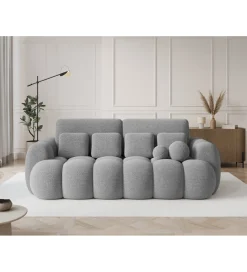 ZDLINNEO Sofa COTTONN 256 cm z funkcją spania jasny szary tkanina royal 04
