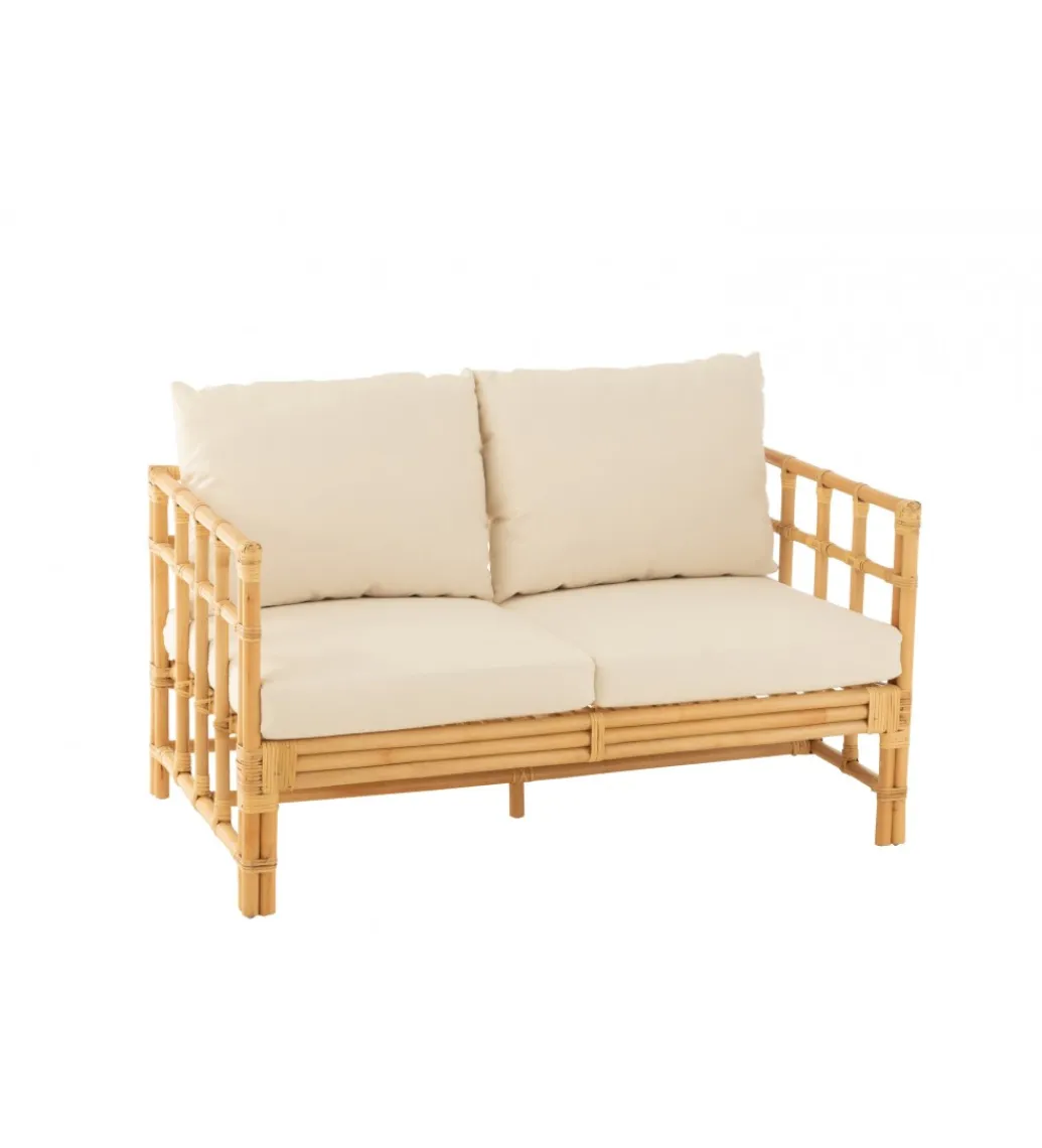 J-Line Sofa dwuosobowa ELISE 127 cm rattan