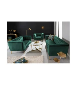 Invicta Interior Sofa dwuosobowa Scarlett 165 cm szmaragdowo zielona