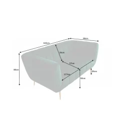 Invicta Interior Sofa dwuosobowa Scarlett 165 cm szmaragdowo zielona