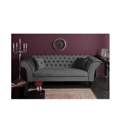Invicta Interior Sofa Euphoria 225 cm srebrno szara