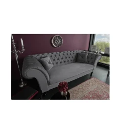 Invicta Interior Sofa Euphoria 225 cm srebrno szara