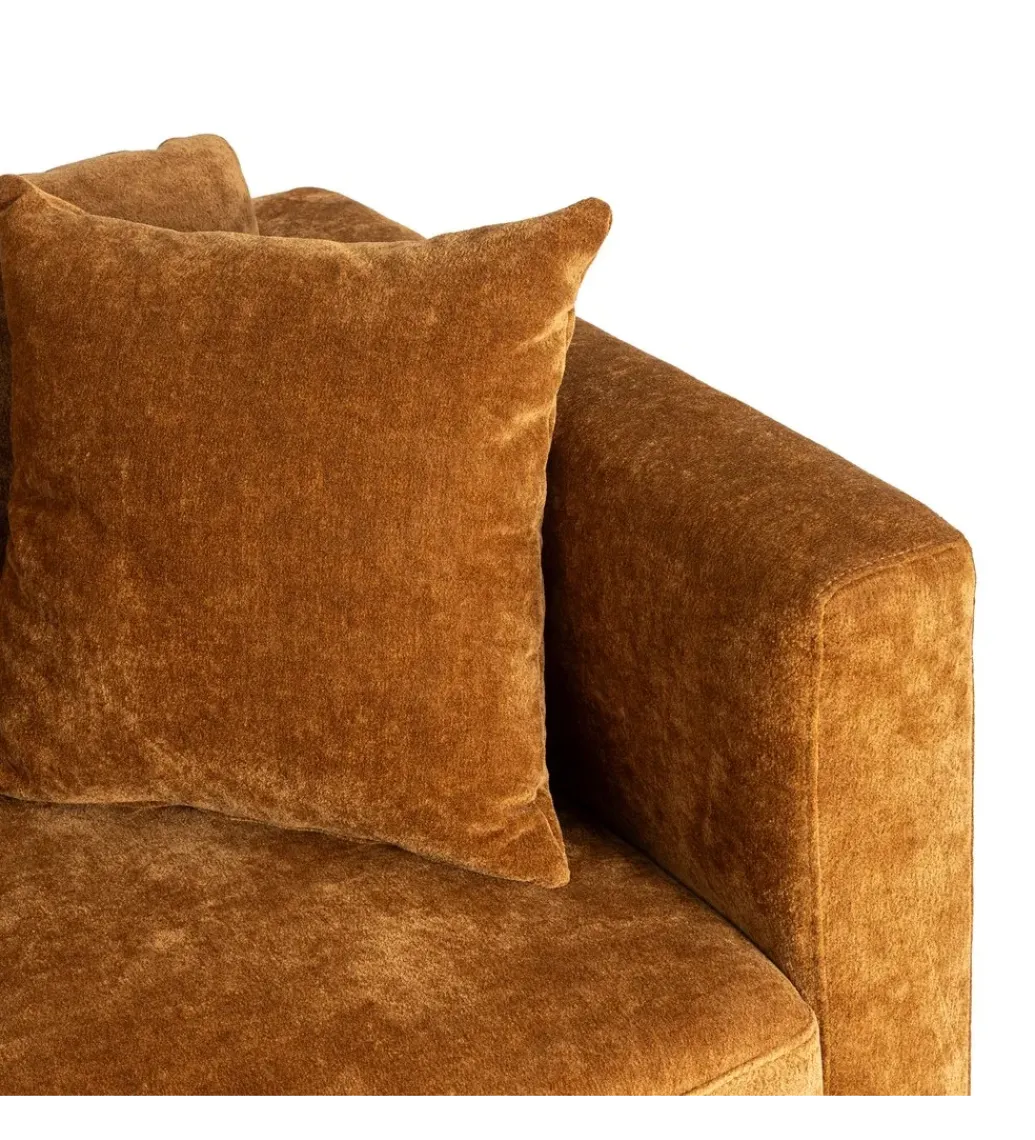 Zona-Design Sofa MODERN BAROCK 240 cm aksamitna musztardowo-żółta