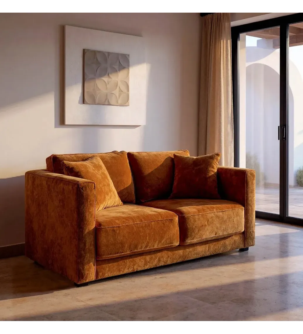 Zona-Design Sofa MODERN BAROCK 240 cm aksamitna musztardowo-żółta