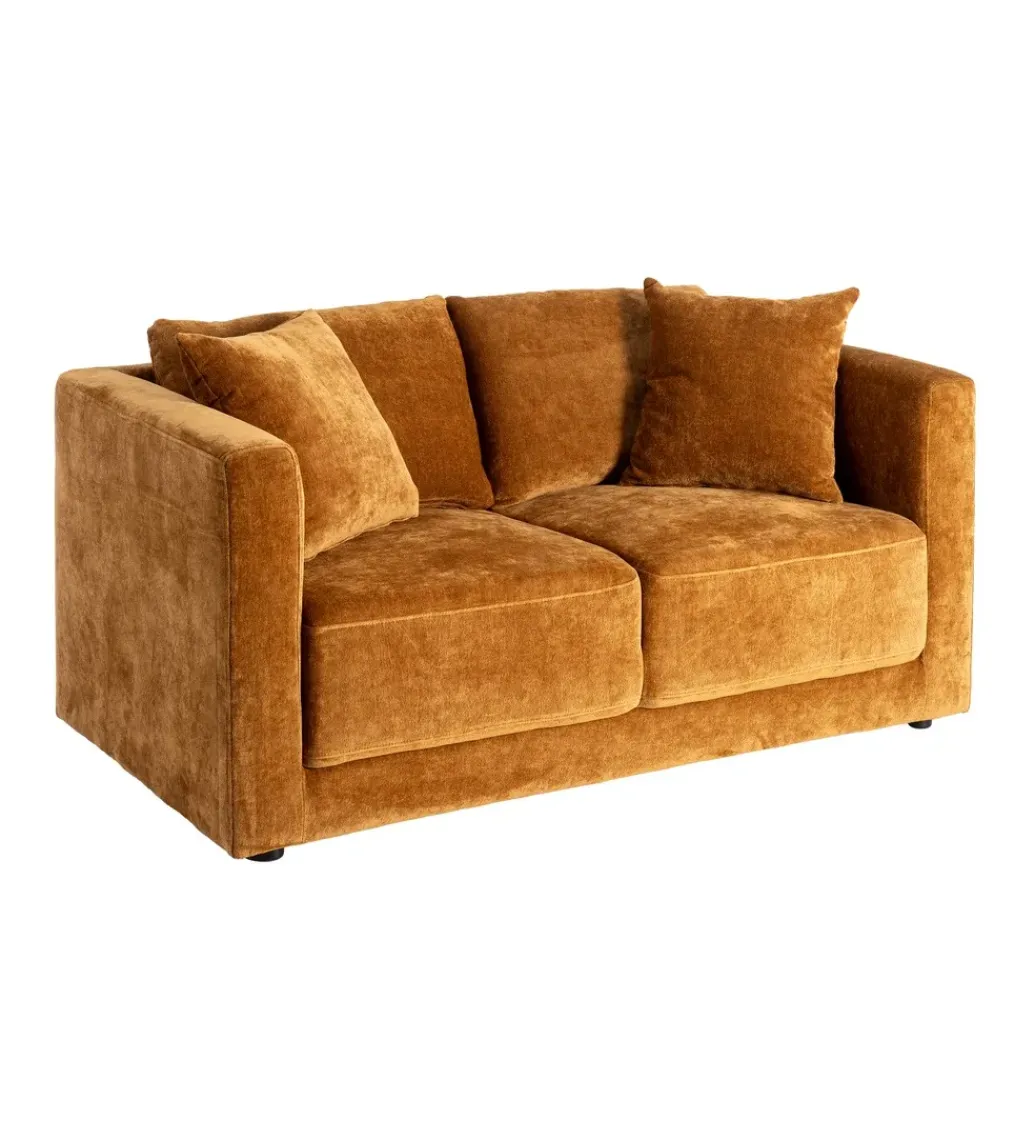 Zona-Design Sofa MODERN BAROCK 240 cm aksamitna musztardowo-żółta